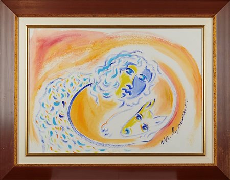 Mimmo Germanà (Catania, 1944 - Busto Arsizio, 1992) "Senza titolo" Acquerello e tecnica mista su carta Cm 55x76