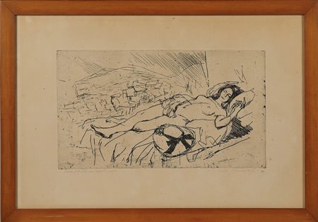 Paolo Manaresi (Bologna, 23/09/1908 - Bologna, 20/07/1991) 
"Figura" 1962
Incisione su carta Cm 36,5x55