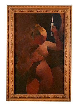 Manolo Ruiz Pipò (Granada, 1929 - Agen, 1999) 
“Sua luce” 
Olio su tela Cm 80x50