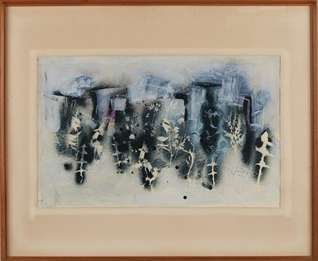 Germano Sartelli (Imola, 31/01/1925 - Imola, 2014) 
"Senza titolo" 
Tecnica mista su carta Cm 35,5x57