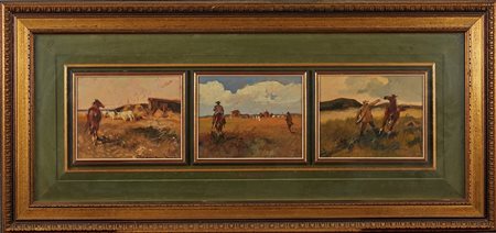 Carlo Domenici (Livorno, 18/03/1897 - Portoferraio, 29/06/1981) "Senza titolo" Olio su tavola Cm 20x24