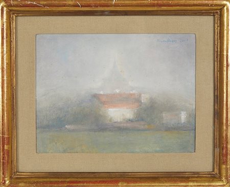 Norma Mascellani (Bologna, 03/07/1909 - Bologna, 07/12/2009) 
"San Luca" 
Olio su cartone telato Cm 18x24