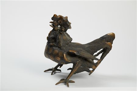 Luciano Minguzzi (Bologna, 24/05/1911 - Milano, 30/04/2004) 
"Gallo" 
Scultura in bronzo Cm 39x33x38