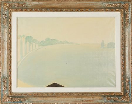 Virgilio Guidi (Roma, 04/04/1891 - Venezia, 04/01/1984) 
"Bacino di San Marco" 
 Olio su tela Cm 50,5x70,5
