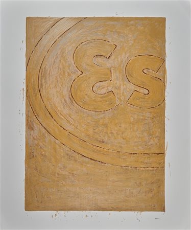 Mario Schifano (Homs, 20/09/1934 - Roma, 26/01/1998) 
 
Serigrafia polimaterica su carta Cm 120x100