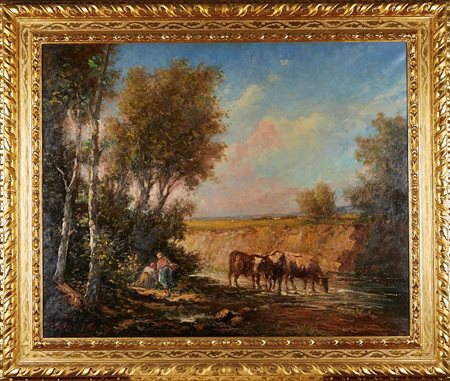 Giuliano Amadori (Bologna, 1883 - Bologna, 1972) 
"Estate" 
Olio su tela Cm 94x116