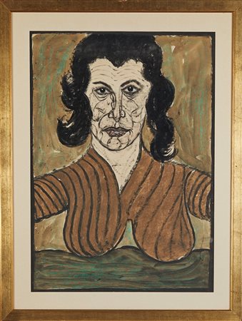 Pietro Ghizzardi (Viadana, 1906 - Boretto, 1986) 
"Figura" 
Tecnica mista su cartoncino Cm 68x48,5