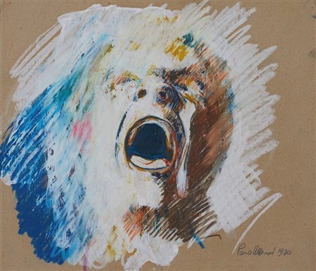 Piero Manai (Bologna, 28/09/1951 - Bologna, 1989) 
“Gola" 
Pastelli a olio su carta Cm 28x33.
