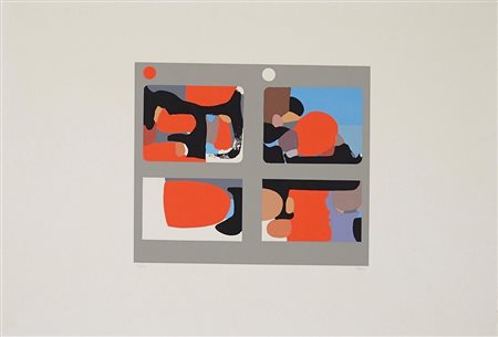 Alberto Burri (Città di Castello, 12/03/1915 - Nizza, 13/02/1995) 
"Lettere" 
Serigrafia a colori su carta Cm foglio: 35x50