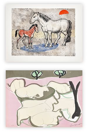 AUTORI VARI (GIUSEPPE CESETTI E ANONIMO) - Lotto unico di 2 litografie