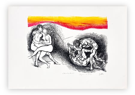 RENATO GUTTUSO (1911-1987) - Guerra e Pace (Centenario dell'unità d'Italia), 1972