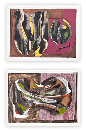 MARIO MOLTENI (1935) - Lotto unico di 2 litografie