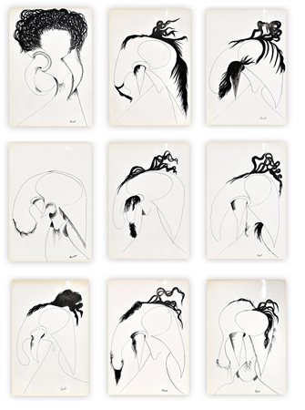 GABRIELE RICCERI - Lotto unico di 9 opere