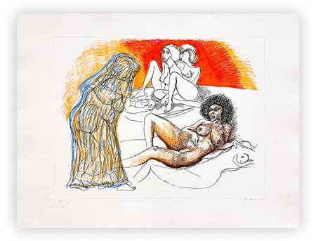 RENATO GUTTUSO (1911-1987) - Zefis a Usbek (2), 1973