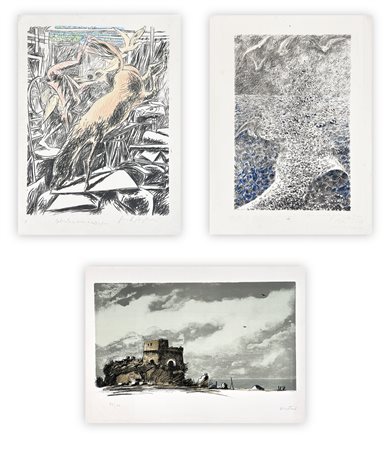 AUTORI VARI (PERICLE FAZZINI E ENOTRIO) - Lotto unico di 3 litografie