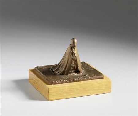 MANZU' GIACOMO (1908 - 1991) - (POST MORTEM) PAPA GIOVANNI IN PREGHIERA.