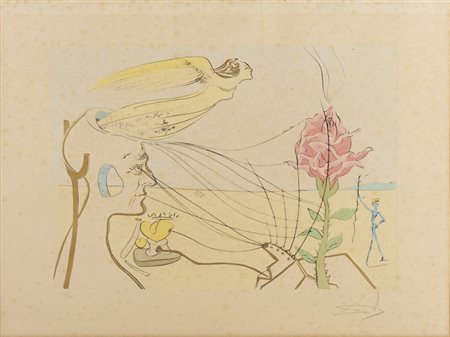 DALI' SALVADOR (1904 - 1989) - THE DREAM (THE ROSE) .