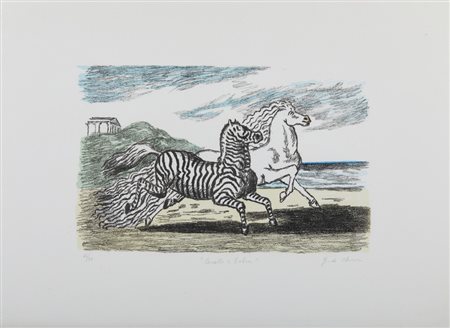DE CHIRICO GIORGIO (1888 - 1978) - CAVALLO E ZEBRA (PRIMA VERSIONE).