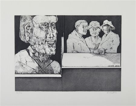 PLATTNER KARL (1919 - 1986) - GLI UOMINI BEVONO IL VINO DEL PRIMO FREDDO.