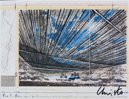 CHRISTO' (n. 1935) & JEANNE-CLAUDE (1935 - 2009) - OVER THE RIVER (PROJECT FOR ARKANSAS RIVER, STATE OF COLORADO) .