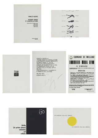 ISGRO' EMILIO (n. 1937) - POESIE VISIVE E CANCELLATURE ( #5 FOGLI).