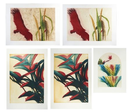 BENATI DAVIDE (n. 1949) - LOTTO COMPOSTO DA N.5 FOGLI.