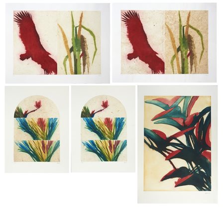 BENATI DAVIDE (n. 1949) - LOTTO COMPOSTO DA N.5 FOGLI.