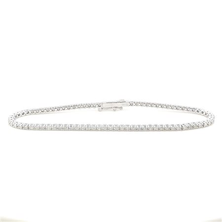 ANELLO IN ORO BIANCO 14K 6.71 GR TIPO TENNIS CON DIAMANTI NATURALI 1.94 CARATI COLORE D-E/ PUREZZA I1 TAGLIA 19CM CERTIFICATO GEMMOLOGICO MAROZ DIAMONDS LTD MEMBRO ISRAEL DIAMOND EXCHANGE - BRC40802