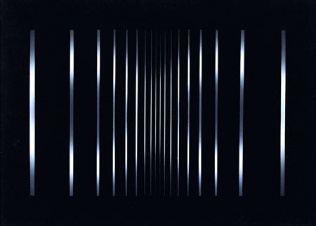 FINZI ENNIO Venezia 1931Luce-vibrazione nero-bianco, 1971acrilico su tela cm....