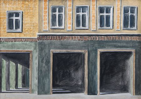 PETRUS MARCO Rimini 30/05/1960Facciata, Berlino, 1996olio su carta applicata...