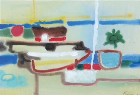 PAULUCCI ENRICO Genova 03/10/1901 - Torino 22/08/1999In porto, 1965gouache su...