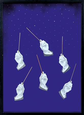 LEVINI FELICE Roma 1956Sinfonia in blu, 2005tecnica mista e collage su tavola...