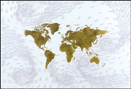 GUSMAROLI RICCARDO Milano 1963Mondo oro, 2013barche di carta e foglia oro su...