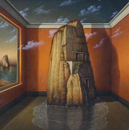 NUNZIANTE ANTONIO Napoli 1956L'isola che non c'è, 2005olio su tela cm. 70x70,...