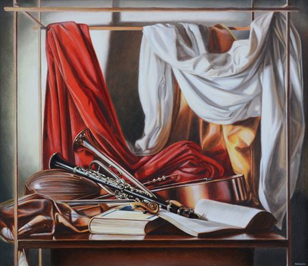 NARDONI SERGIO Firenze 1947Musicaleolio su tela cm. 60x70, firma in basso a...