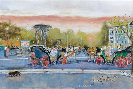 PIACESI WALTER Ascoli Piceno 18/09/1929L'attesa dei vetturali, 2001olio su...