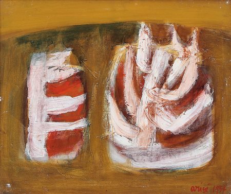 ARICO' RODOLFO Milano 03/06/1930 - Milano 2002Ossa, 1957olio su tela cm....