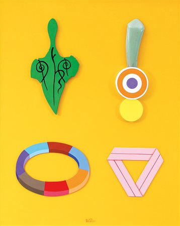 DEL PEZZO LUCIO Napoli 1933Il filosofo e il poetacollage, colore acrilico e...