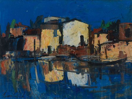 LAMBERTI LAMBERTO Brescia 23/02/1925 - Milano 26/10/2003Paesaggioolio su...