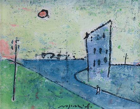 ROGNONI FRANCO Milano 20/09/1913 - Milano 11/03/1999Periferia olio su carta...