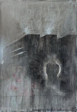 PUSOLE PIERLUIGI Torino 22/08/1963Rai Quattro visionolio su tela cm. 190x130,...