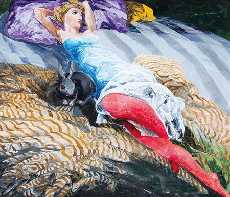 CALABRIA ENNIO Tripoli (Libia) 07/03/1937Studio per figuraolio su tela cm....