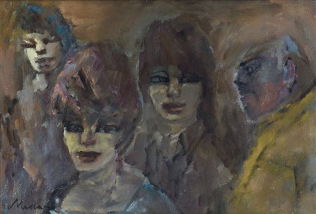 MACCARI MINO Siena 24/11/1898 - Roma 17/06/1989Piè di Pezza con donne, anni...