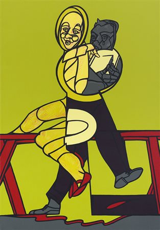 ADAMI VALERIO Bologna 17/03/1935Sante Montonolio su tela cm. 130x90, firma e...