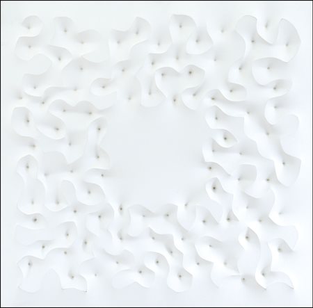 AMADIO GIUSEPPE Todi 19/05/1944AENOtela estroflessa bianca cm. 70x70, firma e...