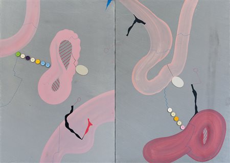 DANGELO SERGIO Milano 1932I testimoniolio, tecnica mista e applicazioni su...