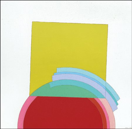 CARMI EUGENIO Genova 17/02/1920Il quadrato si sorprende, 2007olio su tela cm....