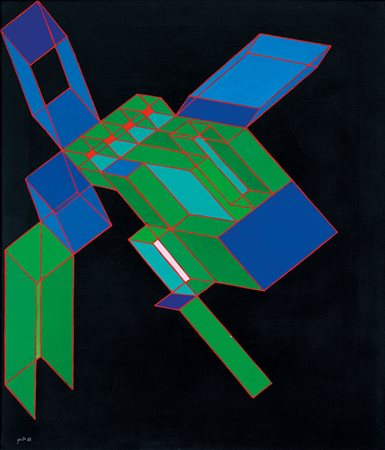 PERILLI ACHILLE Roma 28/01/1927Fuzzi Set, 1987tecnica mista su tela cm....