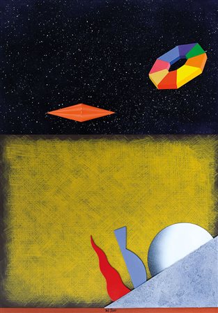 DEL PEZZO LUCIO Napoli 1933Frammenticollage, colore acrilico, sabbia, smalto...