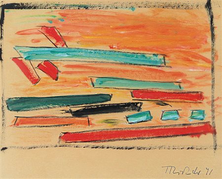 RICHTER HANS Berlino 1888 - Locarno 1975Composizione, 1971tecnica mista su...